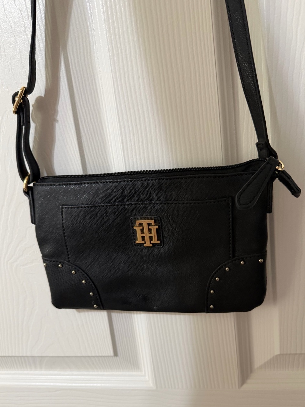 Tommy Hilfiger Black Crossbody with Gold Hardware